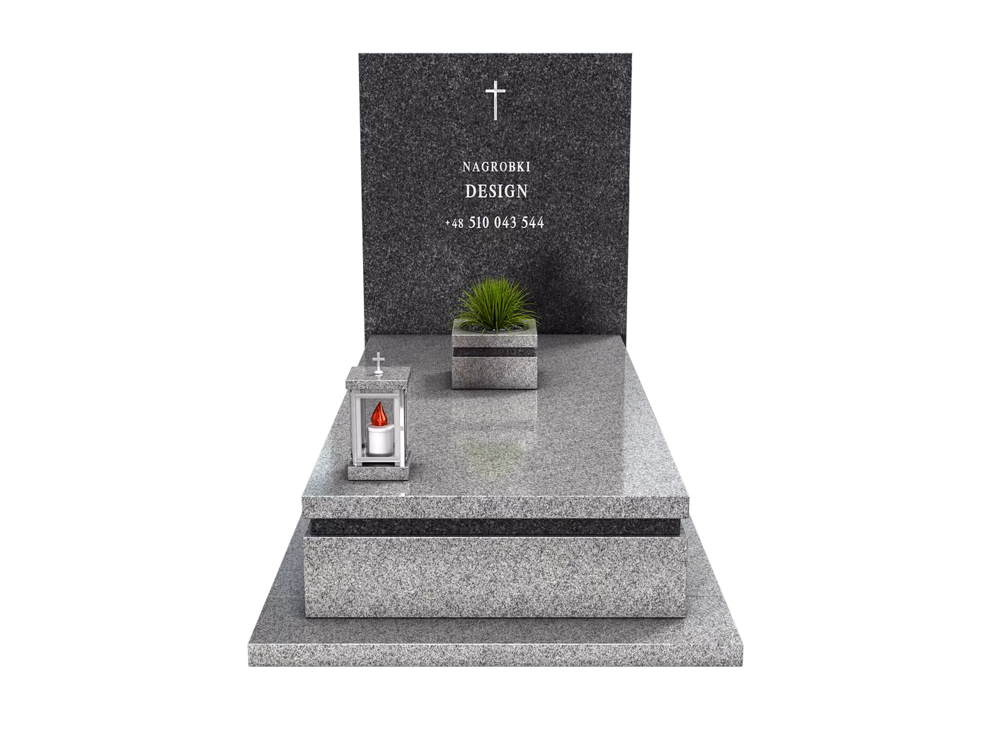 Nowoczesny nagrobek granitowy z montażem